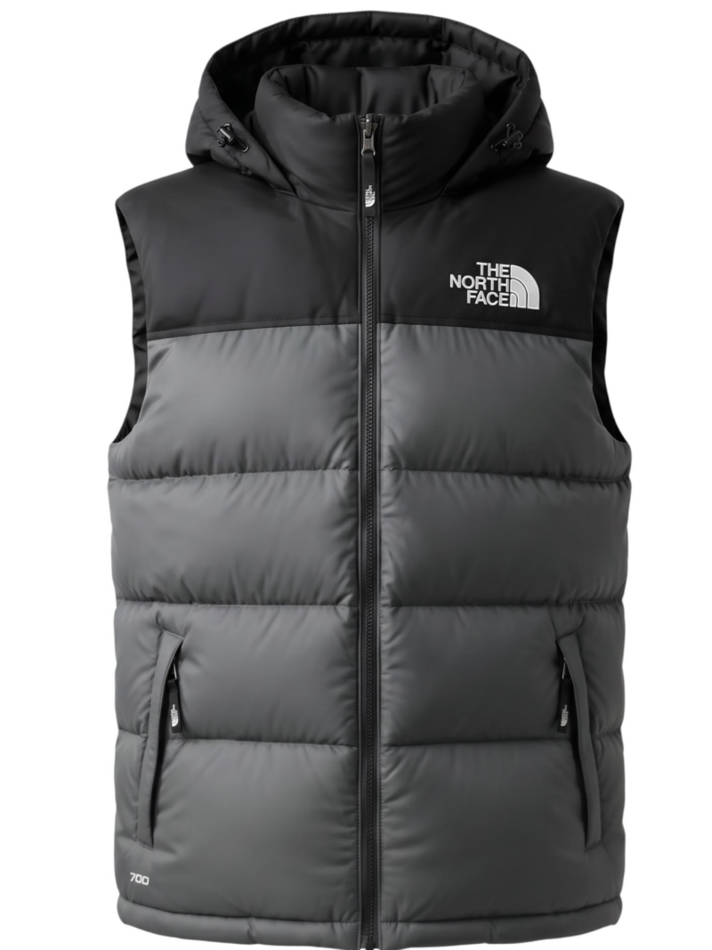 Piumino smanicato North face bicolore