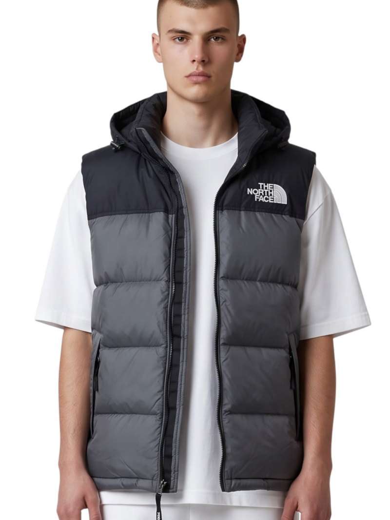 Piumino smanicato North face bicolore